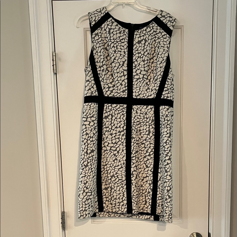 NYDJ Black and White Mosaic Sheath Dress